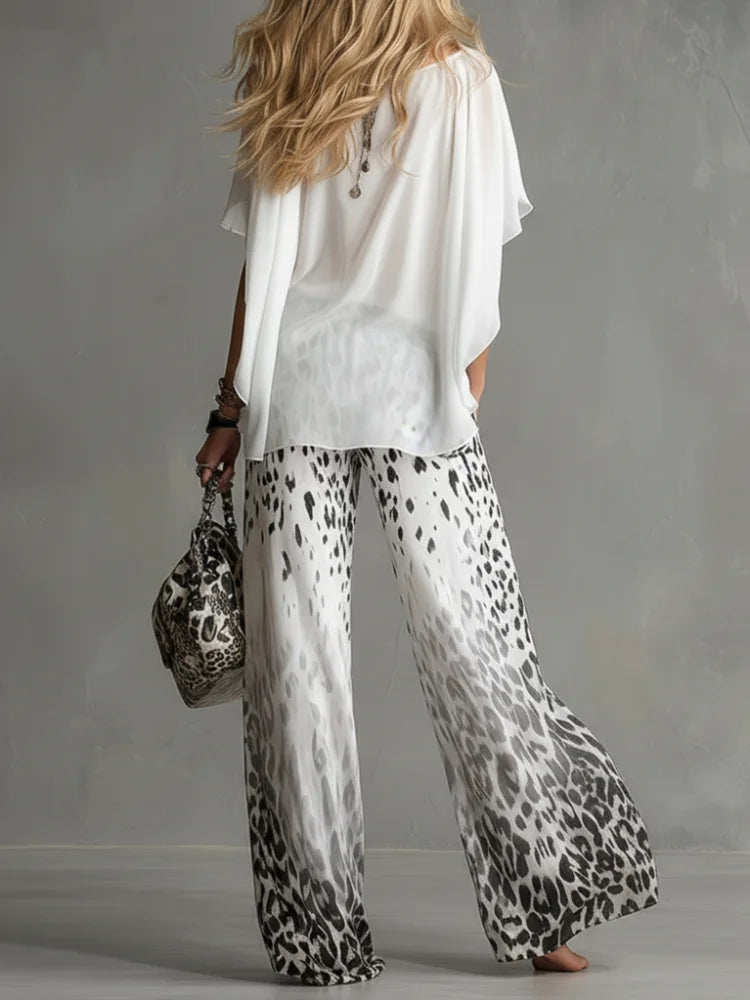 Pamela – Floral Printed Blouse and Wide Leg Trouser Co-ord Set