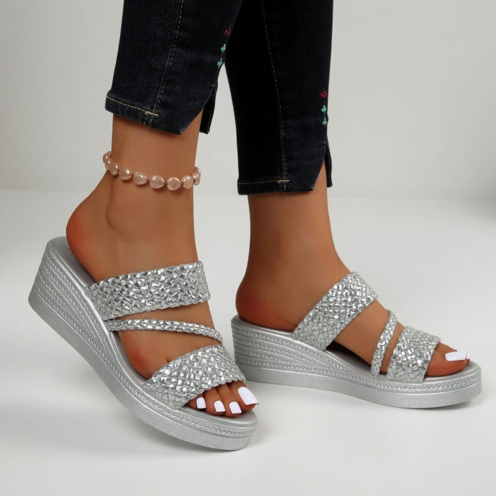 Hilary – Woven Wedge Mule
