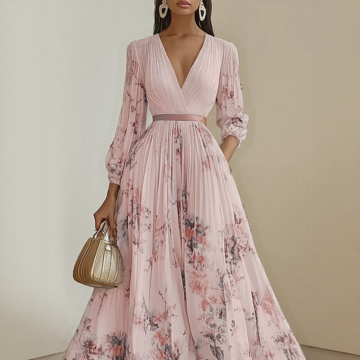 Judith – Elegant Pleated Maxi Dress