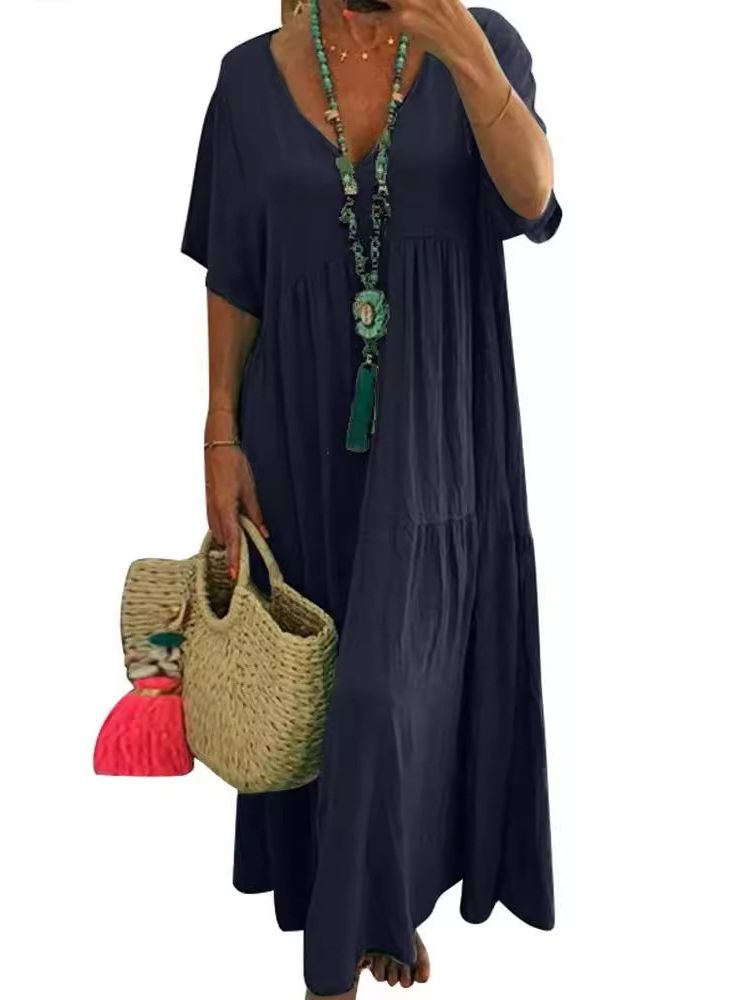 Stephanie – Soft Ruffle V-Neck Maxi Dress