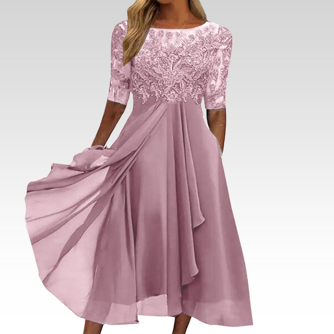 Carole – Lace Bodice Midi Dress