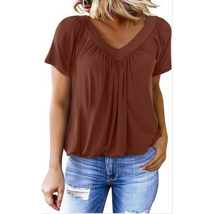 Kathleen – Casual V-Neck Top