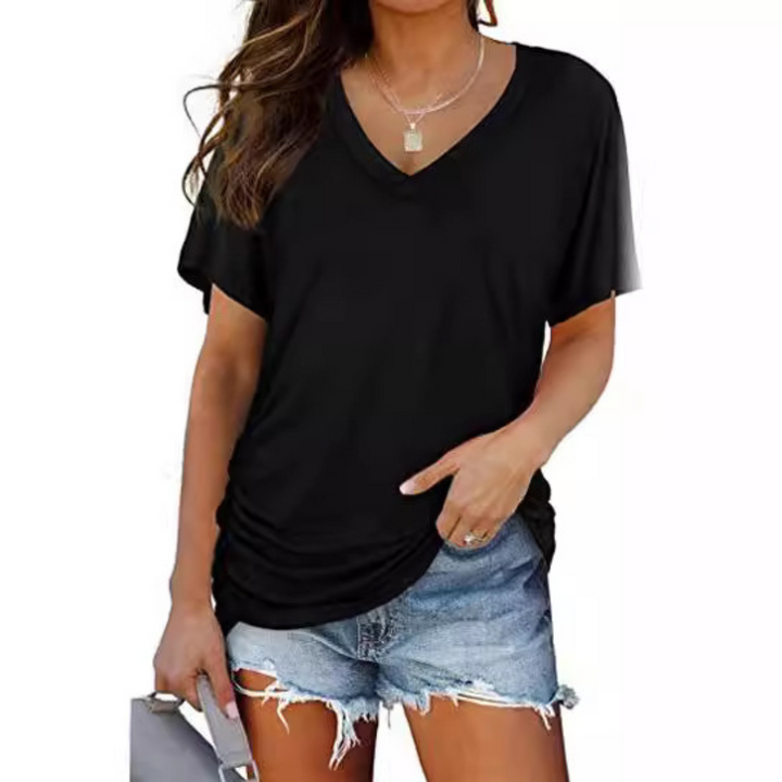 Eily – Classic V-Neck Loose Fit Shirt