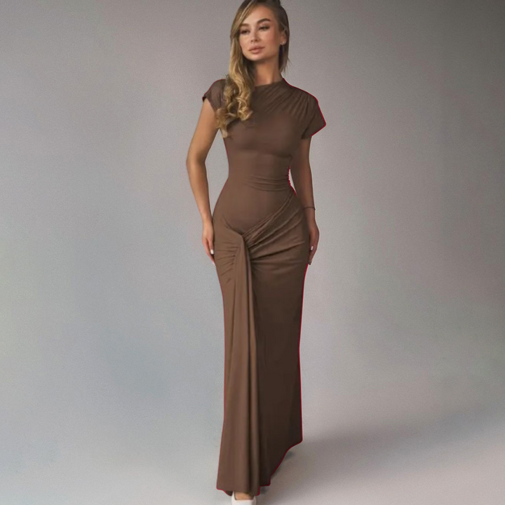 Miriam – Elegant Wrap Ruched Bodycon Formal Dress