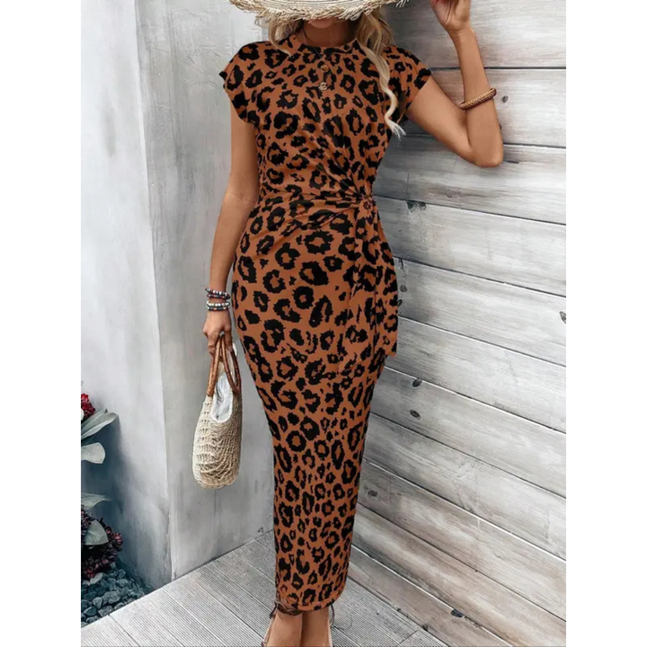 Josie – Chic Bodycon Dress With Crew Neck And Flutter Sleeves