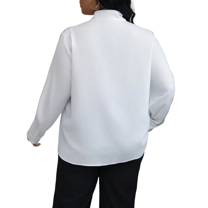 Nancy – Sheer Bishop Sleeve Blouse with Shirred Detail