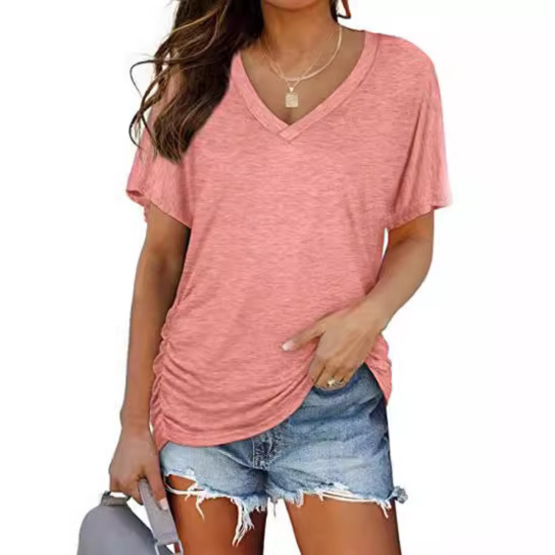 Eily – Classic V-Neck Loose Fit Shirt