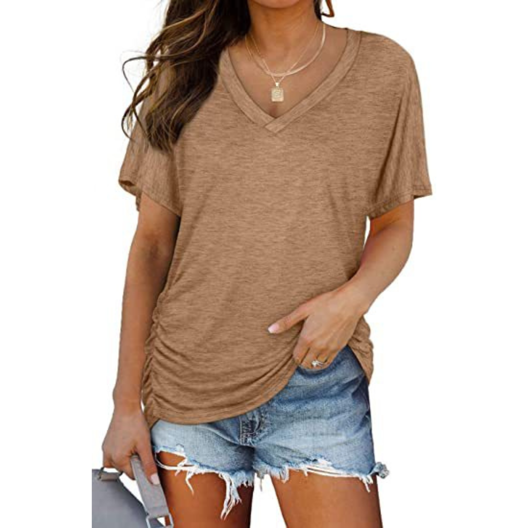 Eily – Classic V-Neck Loose Fit Shirt