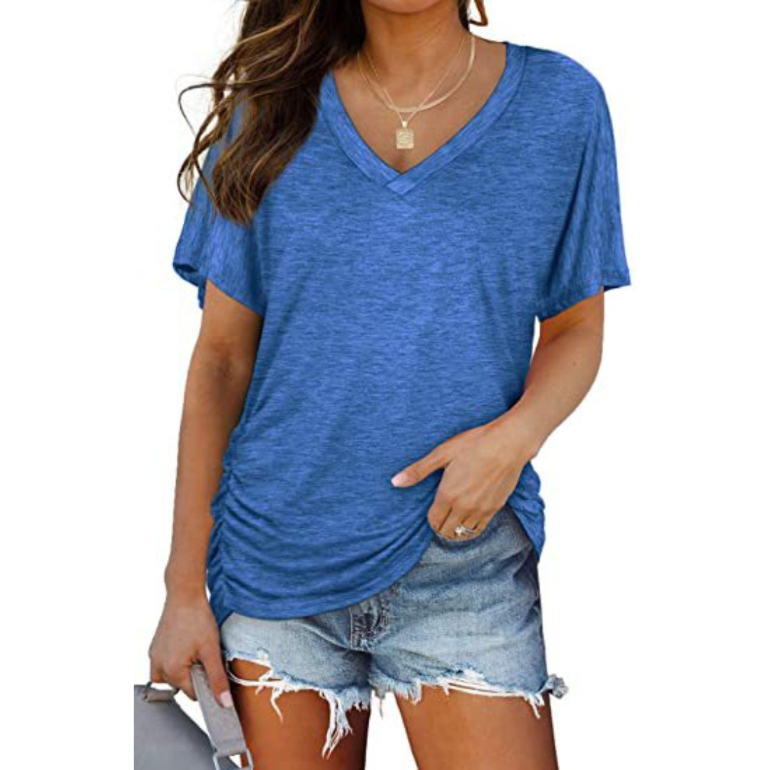Eily – Classic V-Neck Loose Fit Shirt