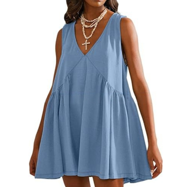 Danna – Casual V-Neck Flared A-Line Tank Dress
