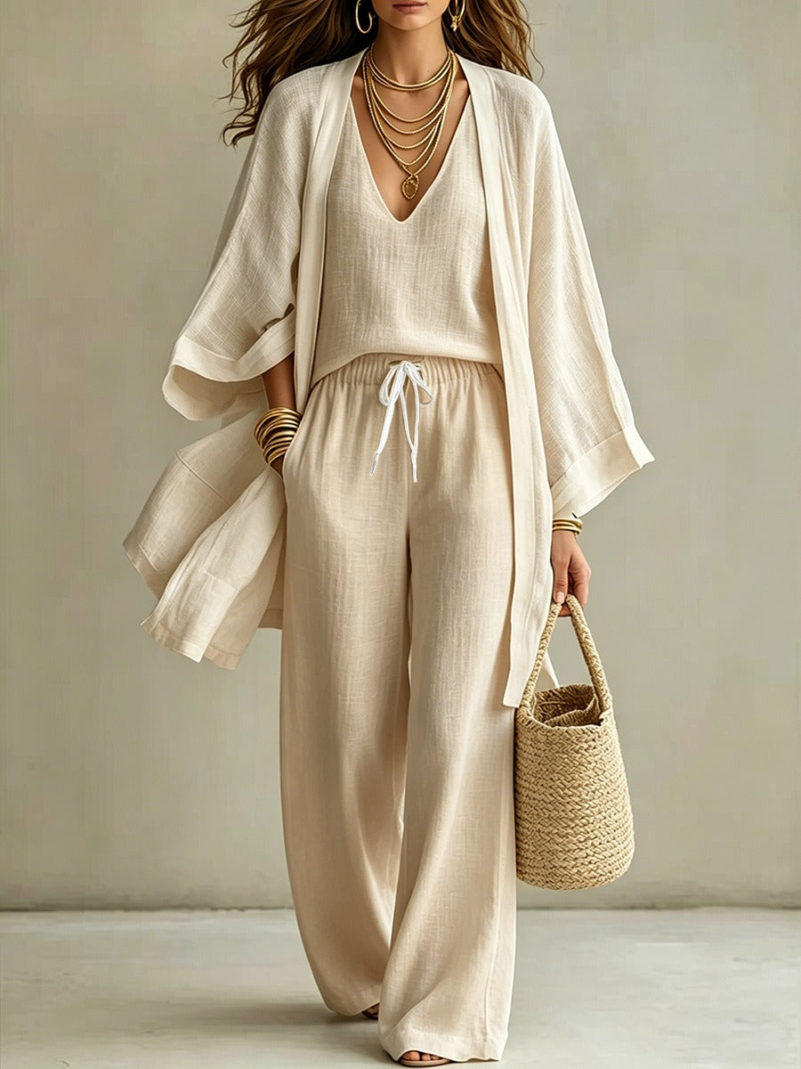 Beverley – Three-Piece Linen Look Set