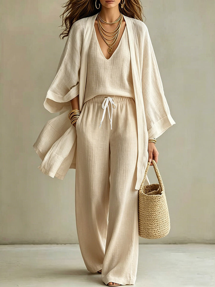 Beverley – Three-Piece Linen Look Set