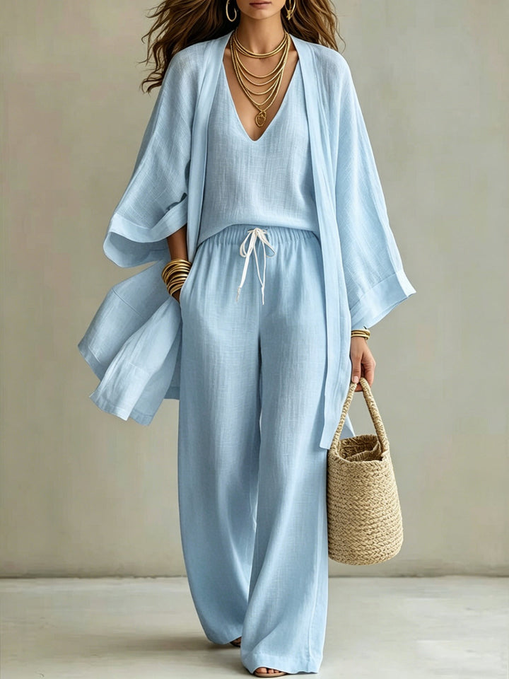 Beverley – Three-Piece Linen Look Set