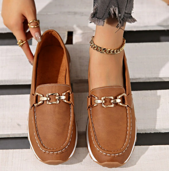 Audrey – Chain Detail Flat Loafers