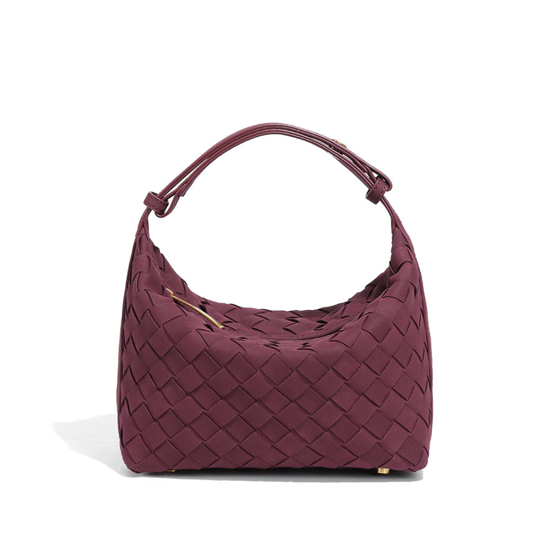 Angela – Matte Woven Structured Handbag