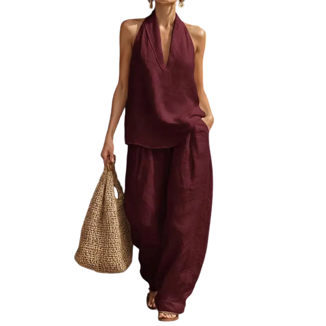 Deirdre – Breezy Halter Wide-Leg Two Piece Set
