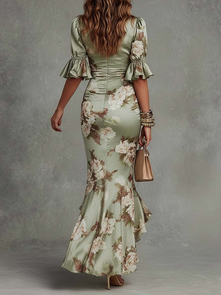 Rosemary – Floral Ruffle Maxi Dress