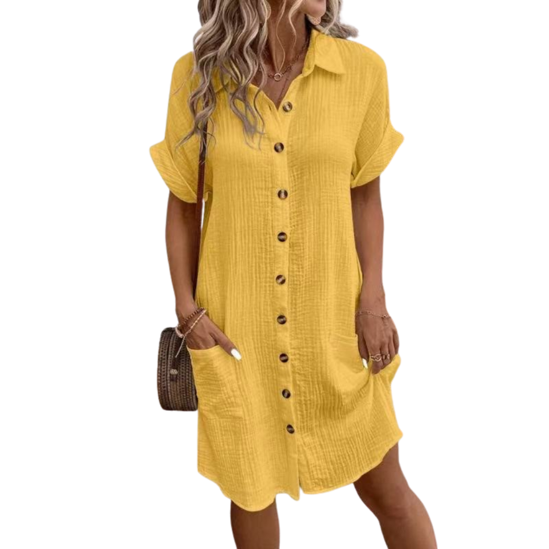 Teresa – Chic U-Neck Denim Dress
