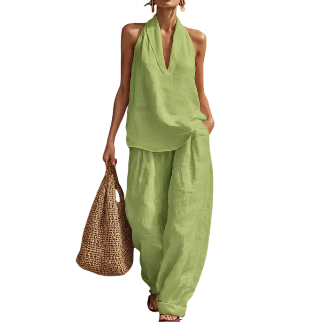 Deirdre – Breezy Halter Wide-Leg Two Piece Set