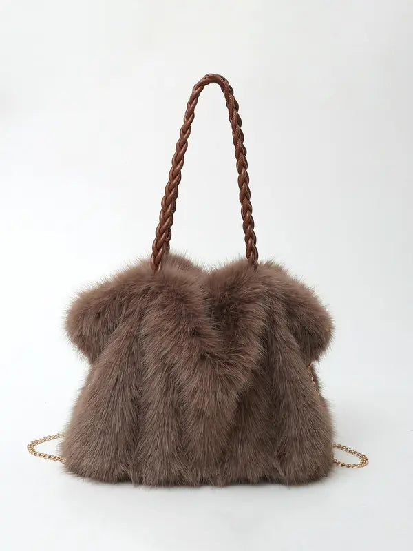 Charlotte – Versatile Plush Velvet Shoulder Tote Bag