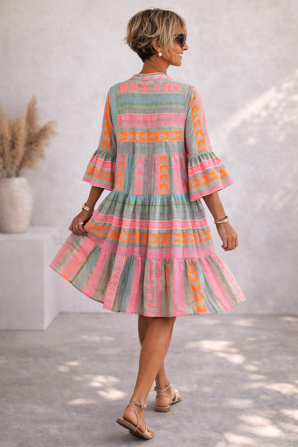 Irene – Patterned Flowing Midi Dress