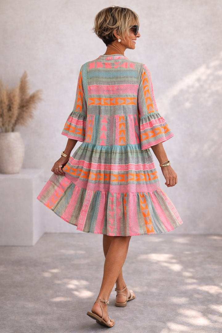 Irene – Patterned Flowing Midi Dress