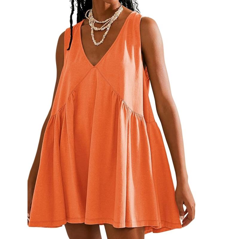 Danna – Casual V-Neck Flared A-Line Tank Dress