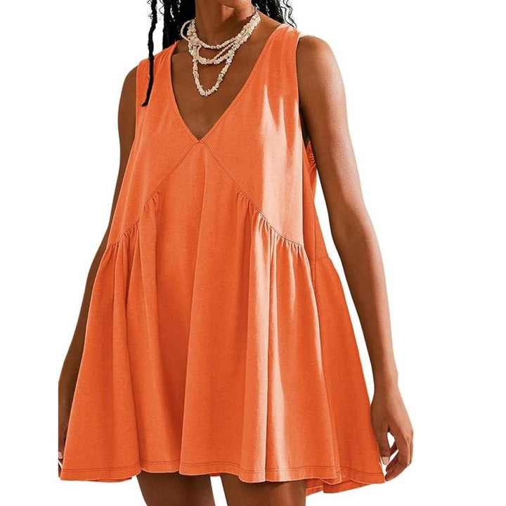Danna – Casual V-Neck Flared A-Line Tank Dress
