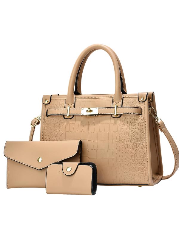 Sonia – Crocodile Embossed Large Capacity Crossbody Handbag Set