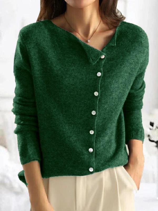 Molly – Button Front Cable Knit Sweater for Autumn and Winter