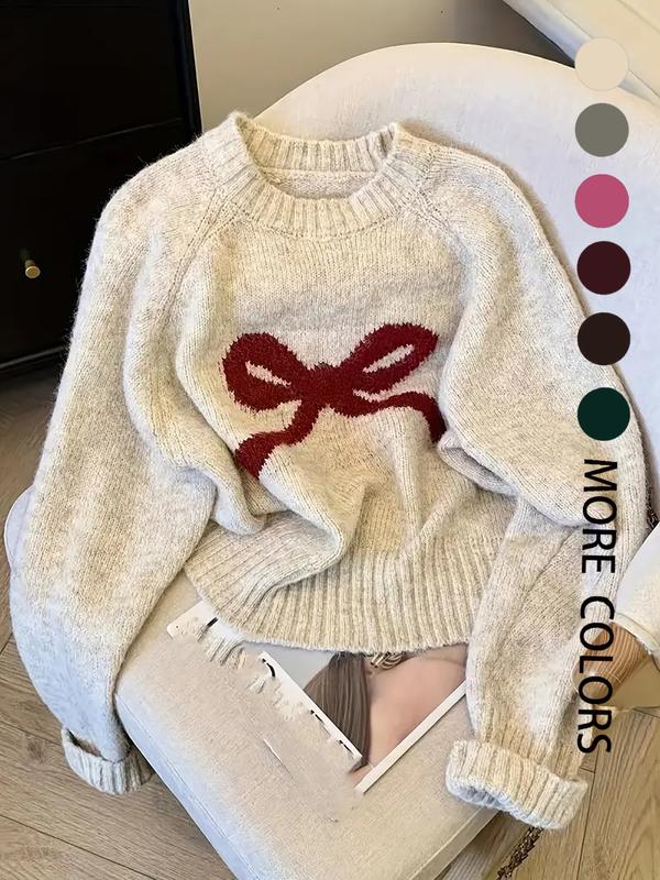 Gracie – Elegant Bow Knit Sweater for Autumn and Winter