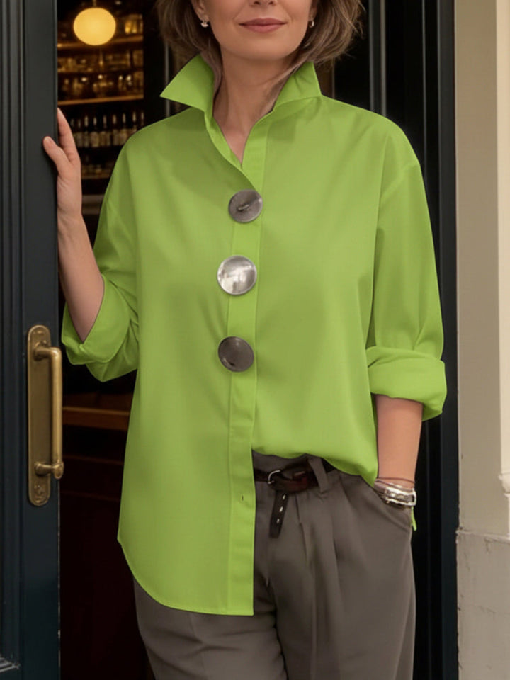 Willa – Statement Button Stand Collar Blouse