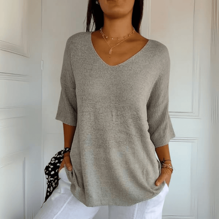 Patricia – Knitted V-Neck Top
