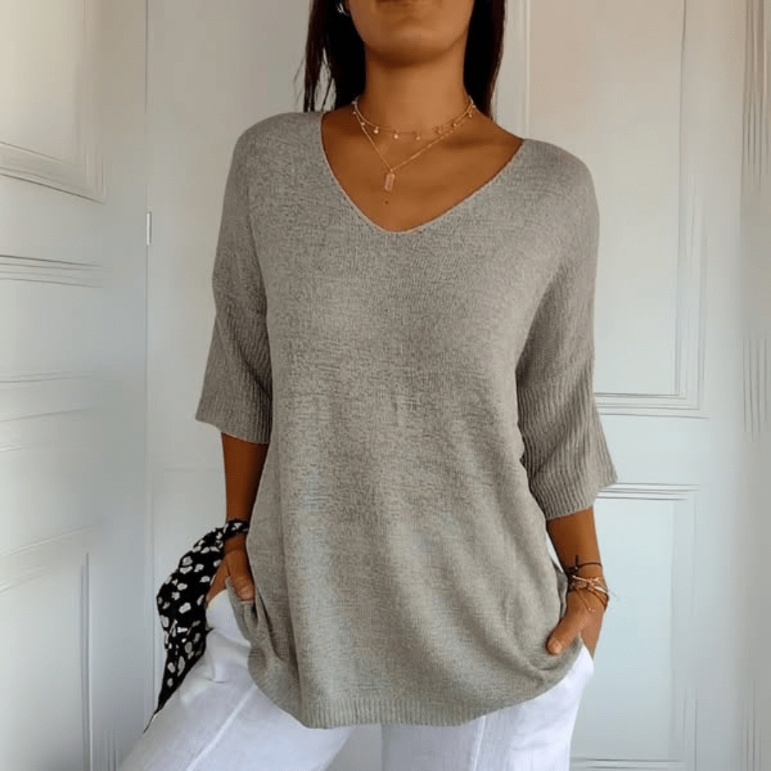 Constance – Knitted V-Neck Top