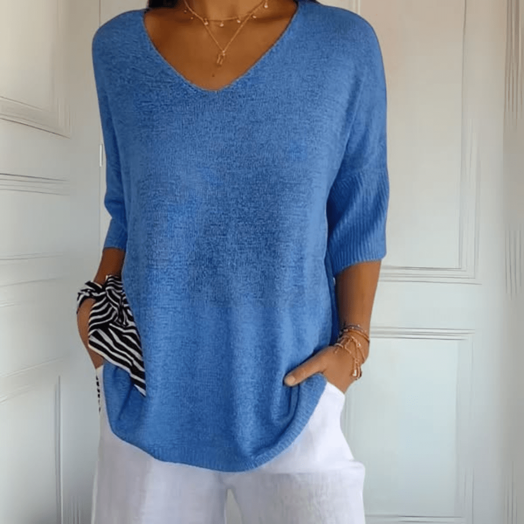 Constance – Knitted V-Neck Top