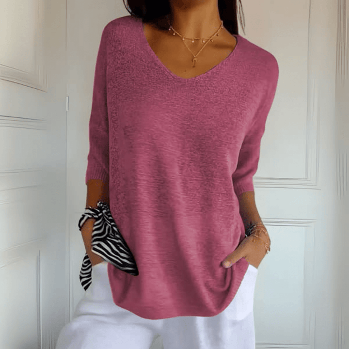 Constance – Knitted V-Neck Top