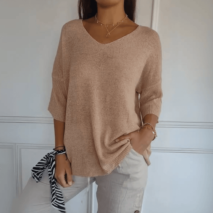 Constance – Knitted V-Neck Top