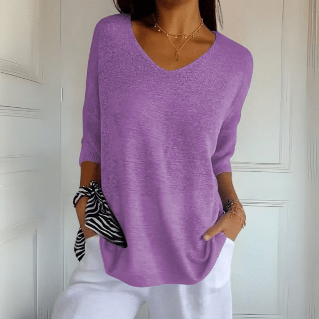 Constance – Knitted V-Neck Top