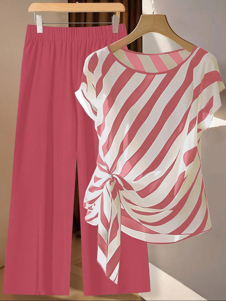 Amalia – Floral Print Top and Wide-Leg Pants Set