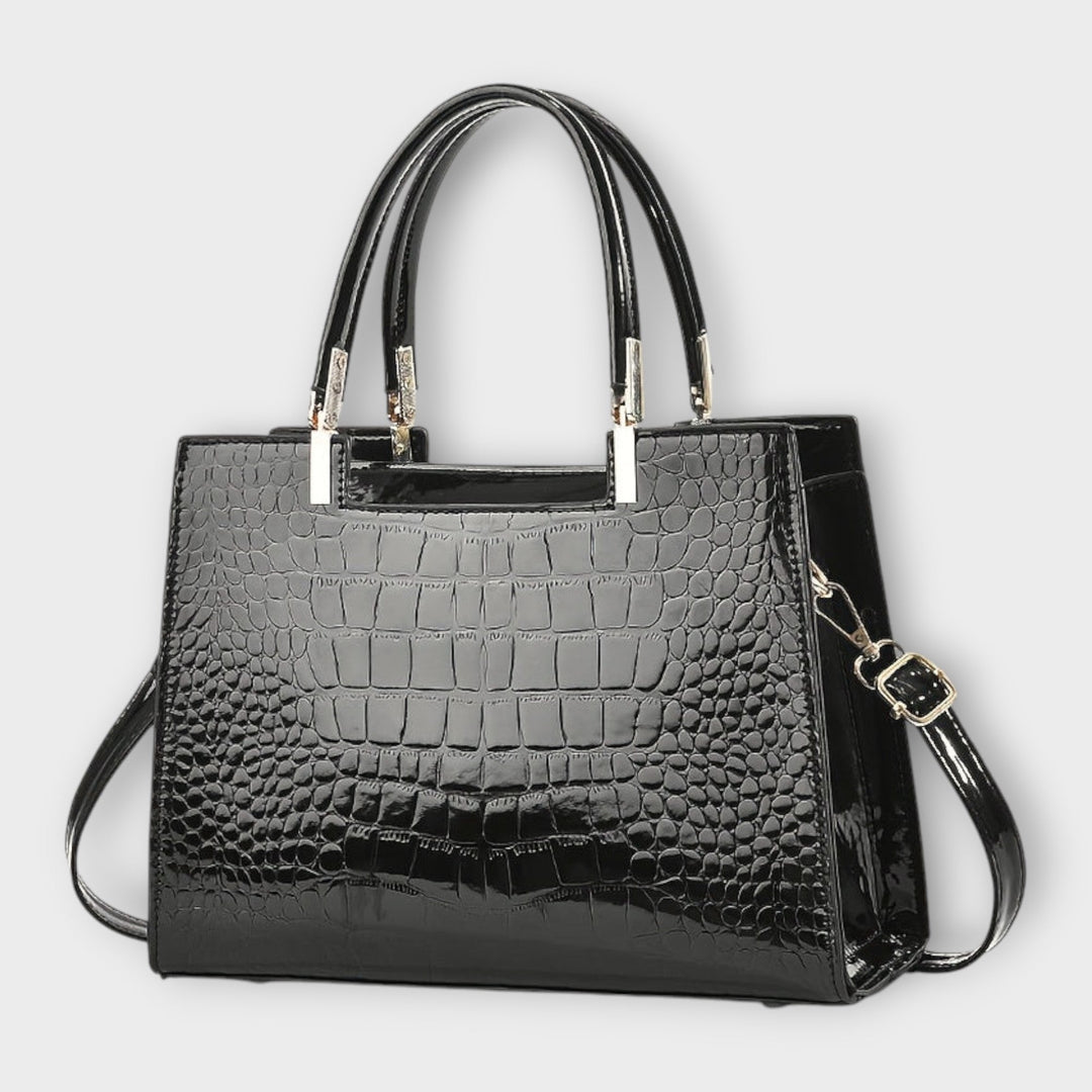 Rosemary – Glossy Crocodile Pattern Handbag