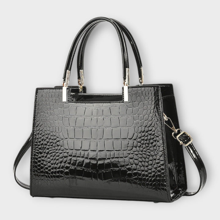 Rosemary – Glossy Crocodile Pattern Handbag