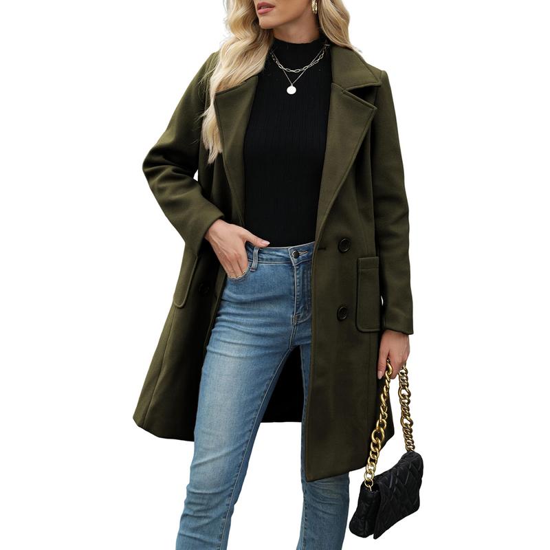 Angela – Casual Wool Blend Warm Notch Lapel Winter Coat