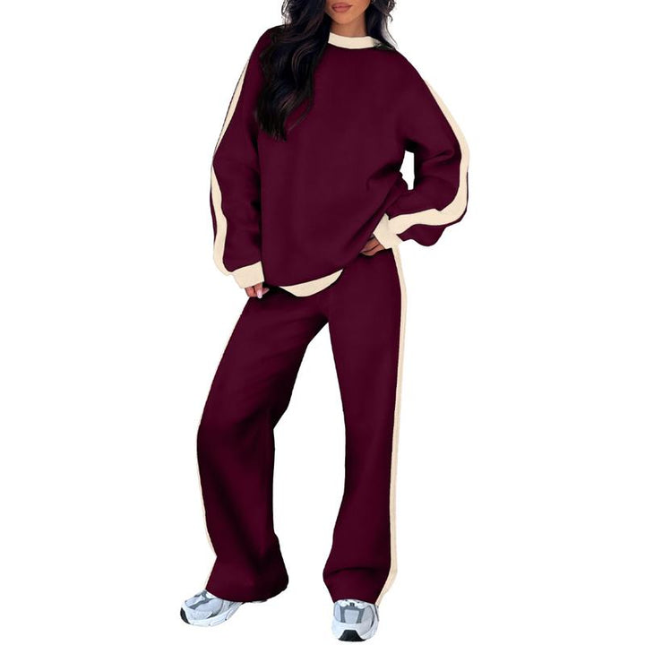Sally – Comfortable Sweatshirt and Straight Leg Pants Lounge Set