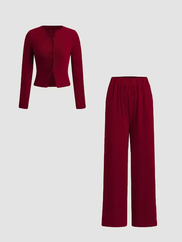 Sally – Cosy Fuzzy Fleece Two-Piece Lounge Sweater Set
