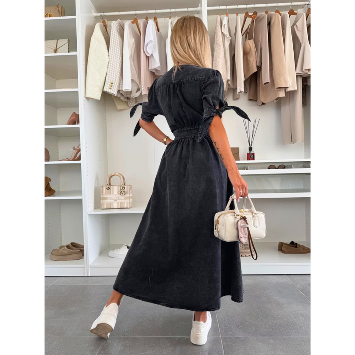 Lottie – Elegant V-Neck Midi Dress