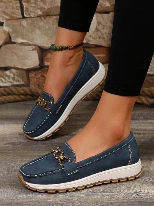 Vivien – Chain Detail Flat Loafers