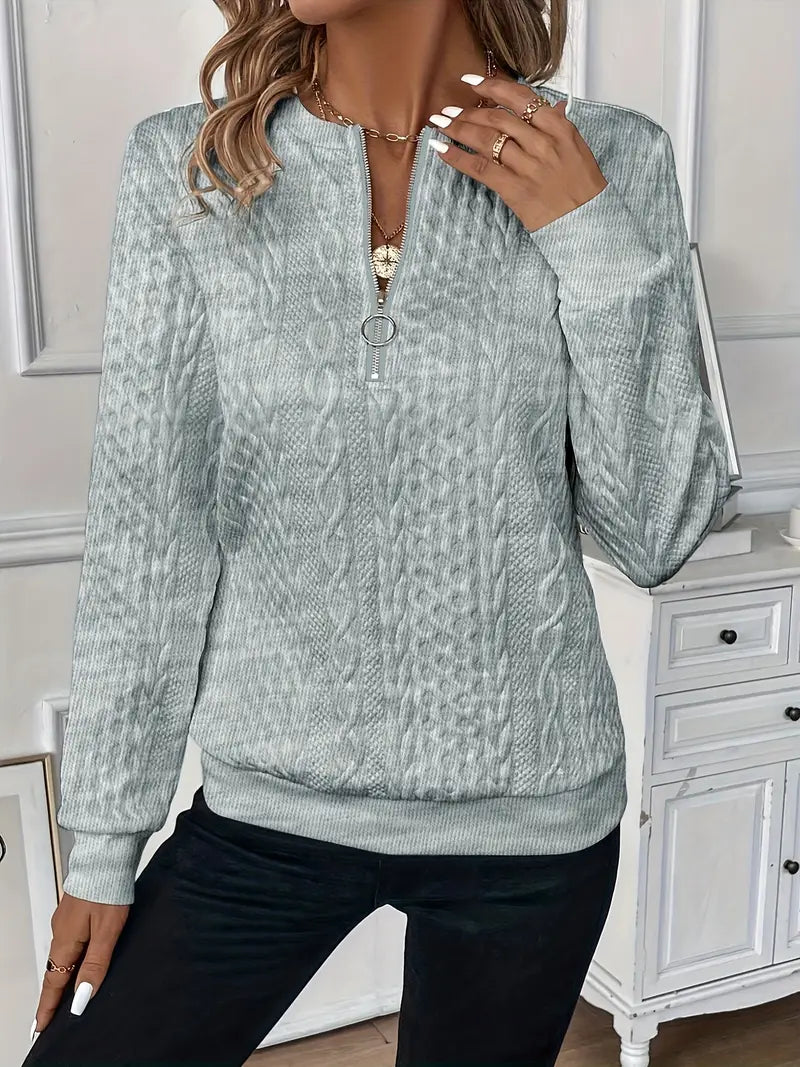 Frances – Bow Print Round Neck Knit Pullover