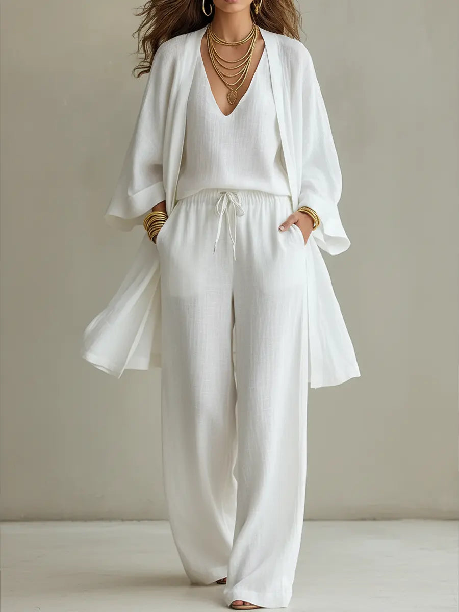 Beverley – Three-Piece Linen Look Set