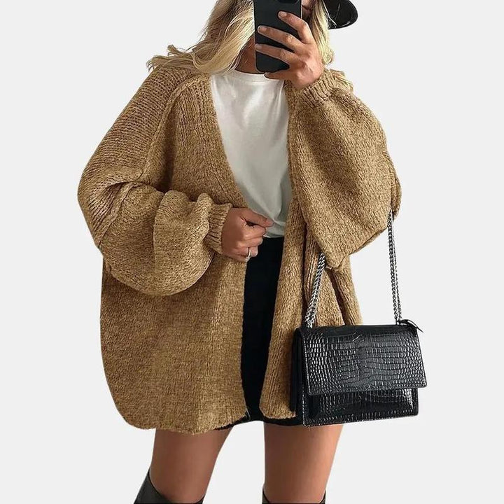 Sheena – Oversized Lantern Sleeve Autumn Knit Cardigan