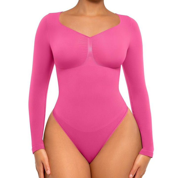 Jill – Seamless Shaping Long Sleeve Thong Bodysuit